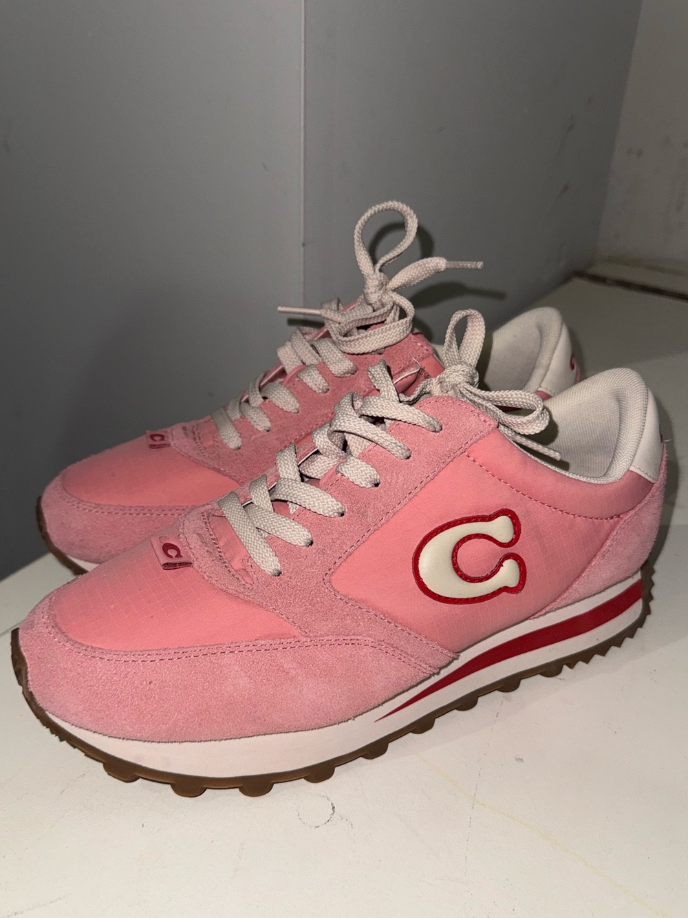 Pink Coach Women’s Lace Up Jogger Sneakers